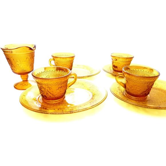 Vintage 1970s Indiana Glass Amber Hobnail Deviled Egg Dish Easter Hostess Tray - Picture 2 of 5